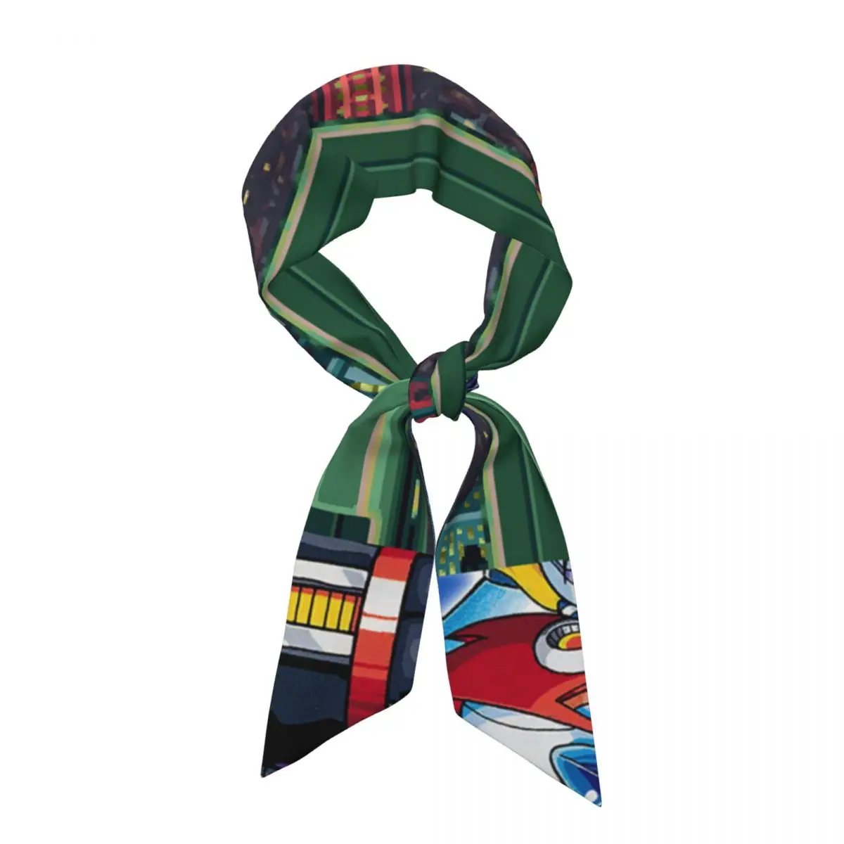 Megaman Video Game Mega Man (4) Women Long Narrow Scarf Silky Skinny Scarf Multi-use Neck Head Wrap for Office Daily Party