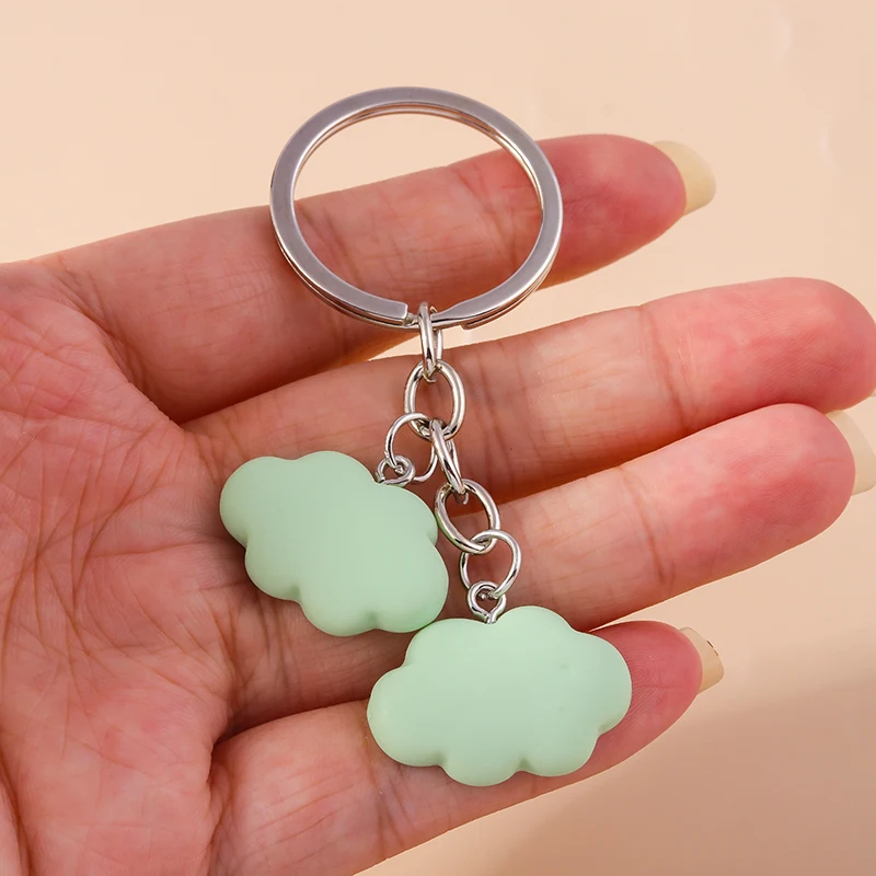 Aihua Bunte süße Harz weiße Wolke Schlüsselanhänger für Frauen Souvenir Geschenke Handtasche Anhänger Sommer Urlaub Schlüsselanhänger DIY Schmuck – Detail 5