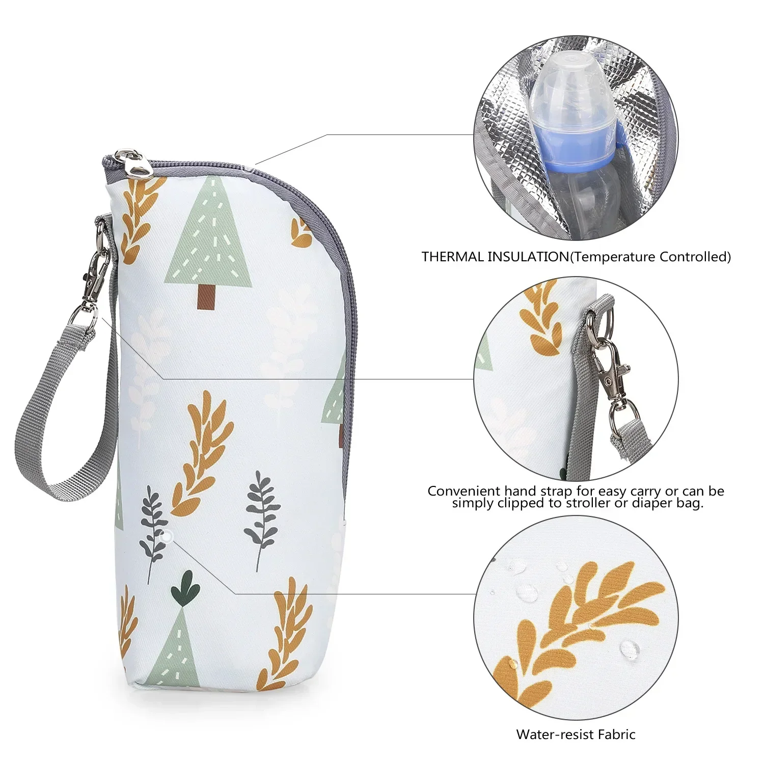 Babyflaschenwärmer-Tasche, tragbare Isolier-Tasche aus Aluminiumfolie für Babyflaschen, Hängetasche für Kinderwagen zum Aufbewahren von Bechern – Detail 8