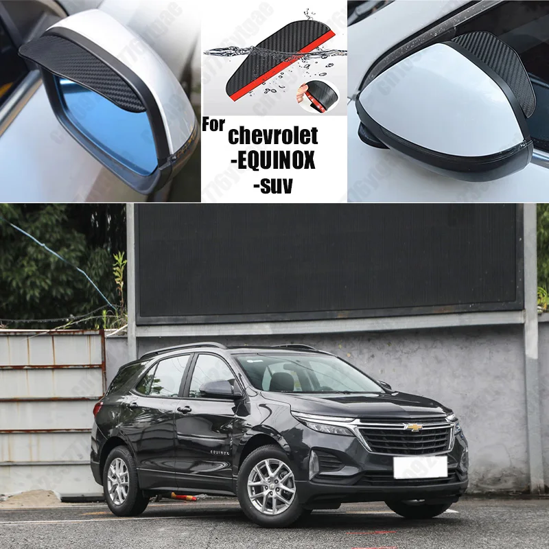 

For chevrolet-EQUINOX 2PCS Car Rearview Mirror Rain Eyebrow Visor Carbon Fiber Car Rearview Side Snow Sun Visor Rain Cover