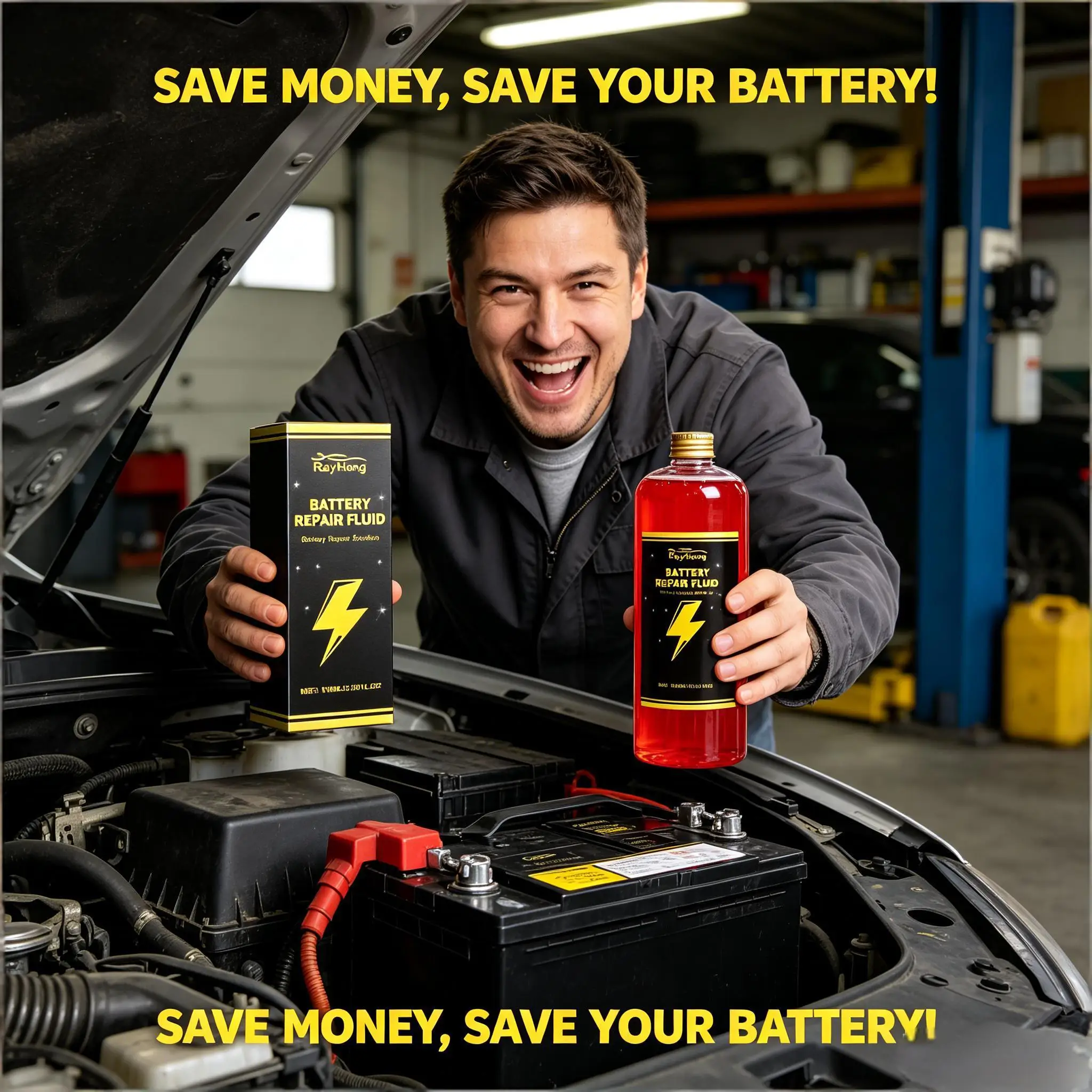 Electric Vehicle Battery Repair Fluid Activation Battery Potential Increase Life Improve Vehicle Start Speed Battery Fill Fluid