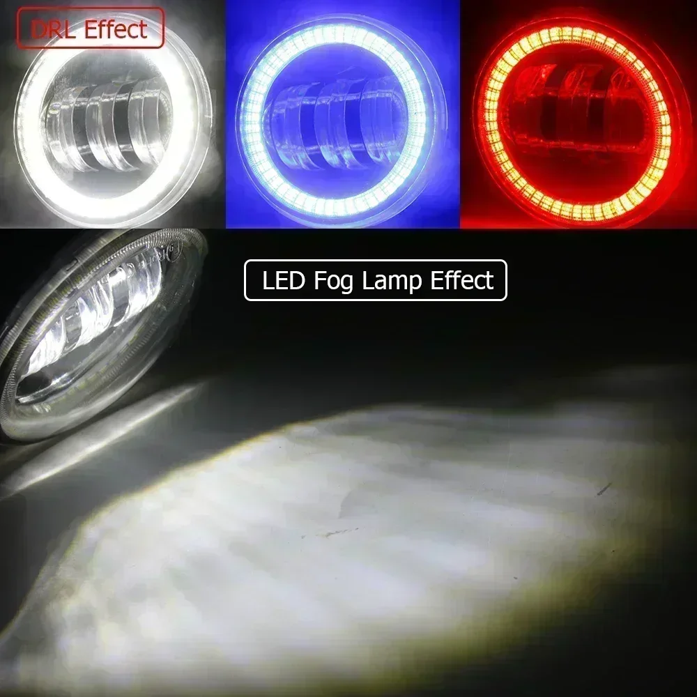 2 X LED Angel Eyes Rings Fog Lights For Peugeot 208, 208 GTi CA_ CC_A9 2012-2018 Car Lens DRL Fog Daytime Running Lamp H11 12V