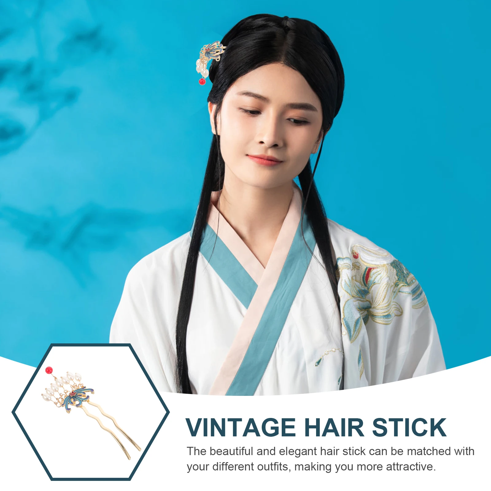 

1 Pair Pearl Phoenix Stick Vintage Chopstick For Women Elegant Hanfu Headdress Wedding Party Accessories Styling Tool Chinese