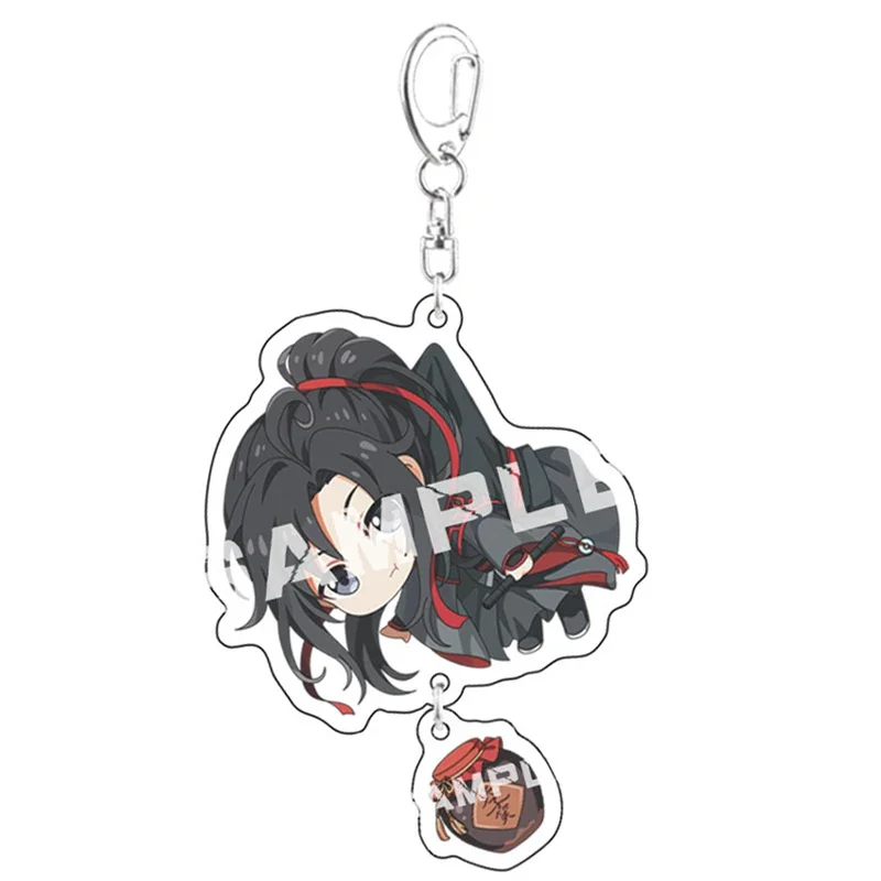 Anime Mo Dao Zu Shi Keychain Lan Wangji Wei Wuxian Cosplay Figure Grandmaster of Demonic Cultivation Keyring Acrylic Key Chain