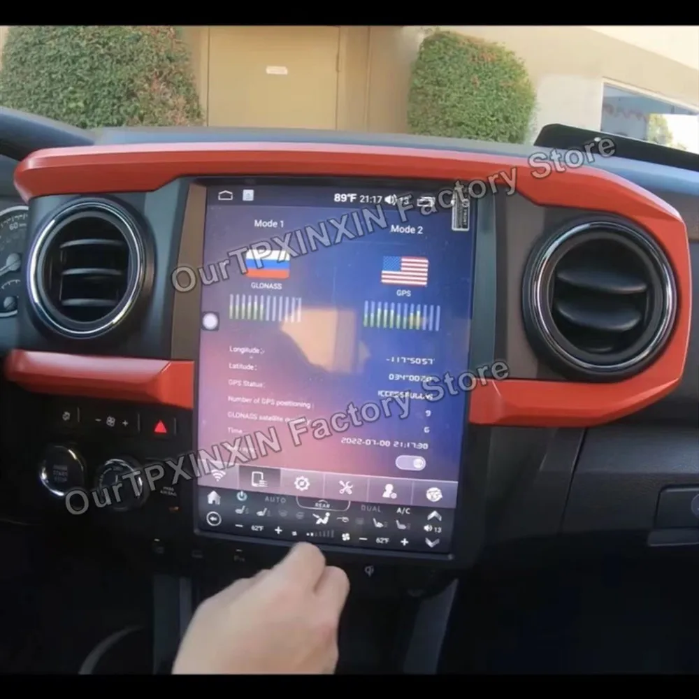 Para toyota tacoma 2015 - 2022 android rádio do carro tesla tela 2din receptor estéreo autoradio multimídia jogador gps navi unidade de cabeça