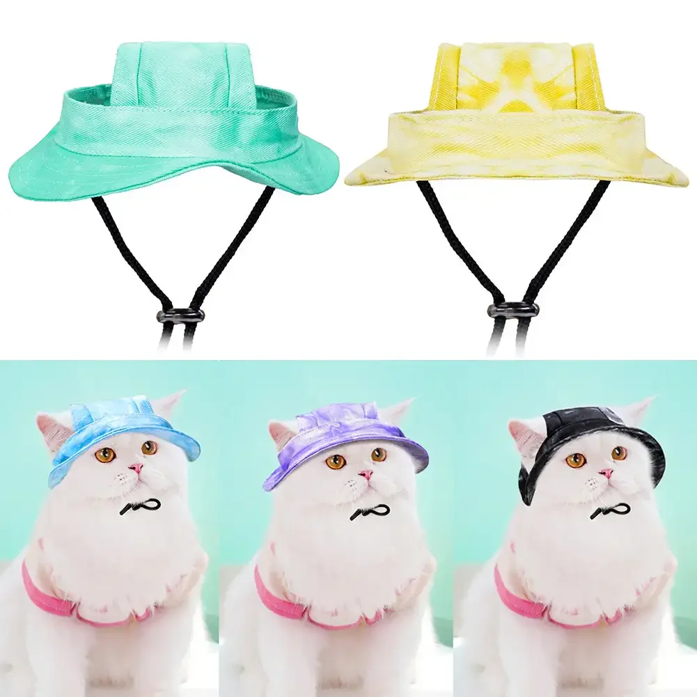 Pet Hat with Ear Holes Sunscreen Baseball Cap Summer Dog Cap Sun Hat Outdoor Hiking Hat Pet Hats for Small Medium Dogs