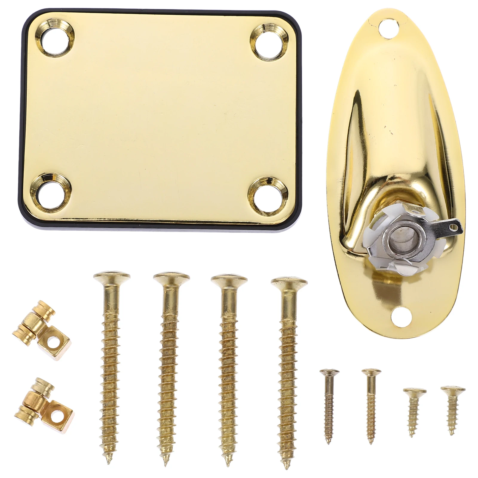 

Electric Guitar String Fixture Jack Plate Electronic Socket Plates Parts Golden