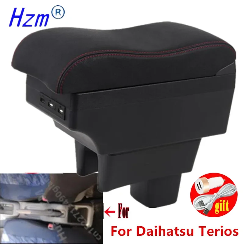 For Daihatsu Terios Armrest box For Daihatsu Terios Car Armrest box Storage box Interior Retrofit USB charging Car Accessories