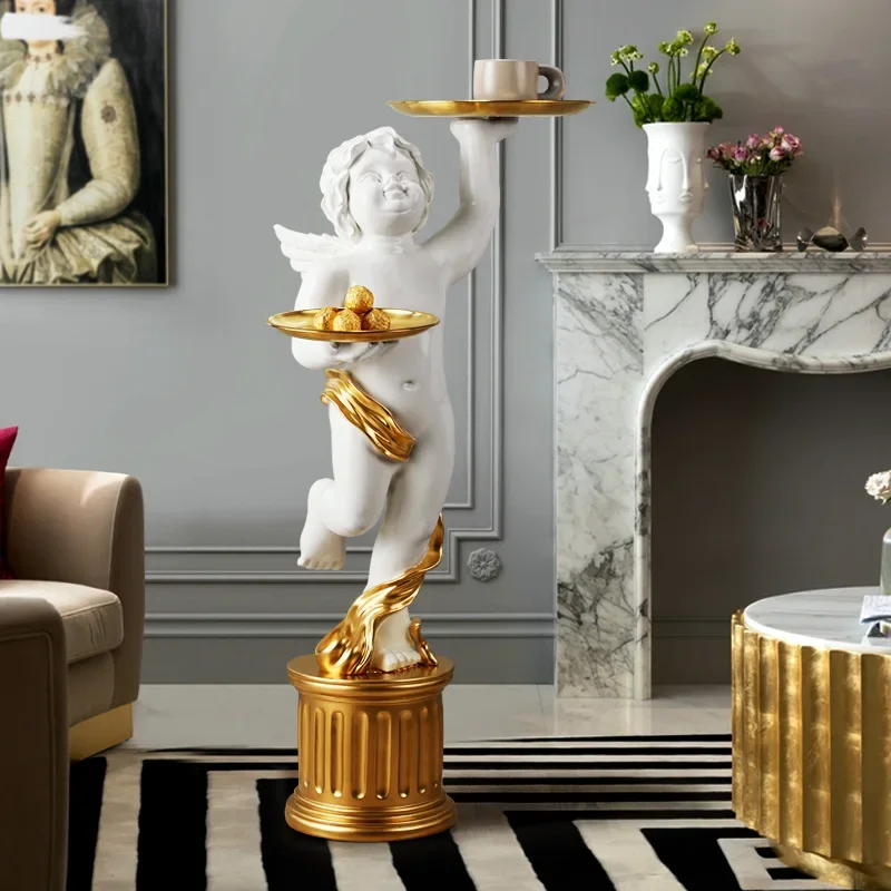 Side Table Nordic Coffee Tables Living Room Decorations Items Floor Resin Statues Golden Metal Tray End Table Creative Furniture