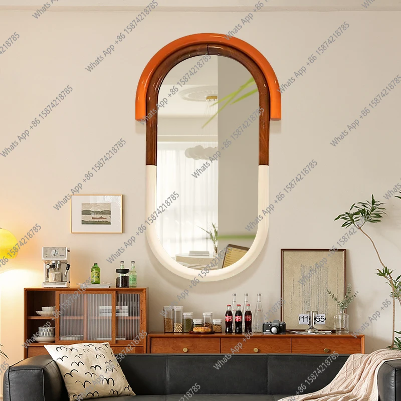 French cream style makeup mirror master bedroom desktop special-shaped vanity mirror bathroom bathroom decorative mirror wall ha