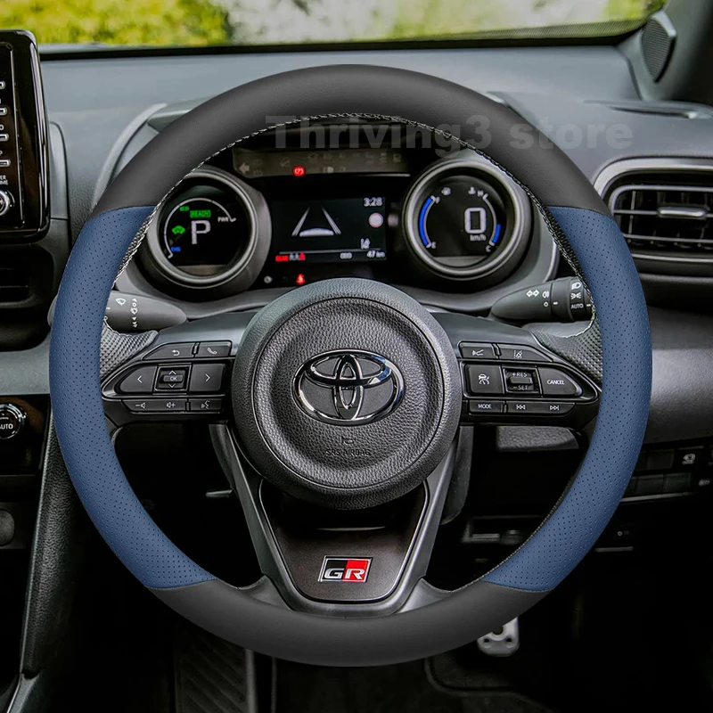 Leather Car Steering Wheel Cover For Toyota YARIS Cross Hybrid GR Sport 2020-2025 Auto interior Toyota YARIS Cross Accessories view 5