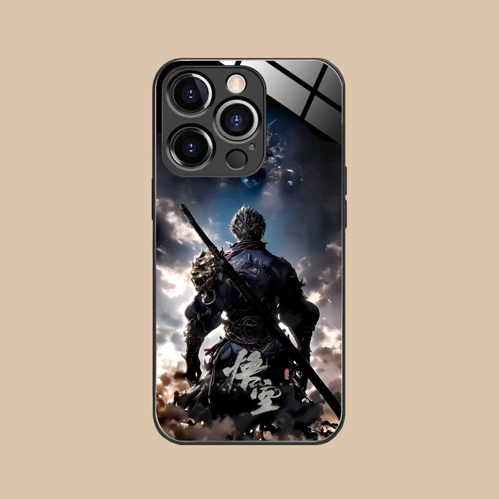 Black Myth Wukong Mobile Cell Phone Case for iPhone 16 15 14 13 12 11 X XR XS 8 Pro Max Plus Mini PC Glass Phone Cover Shell image 6