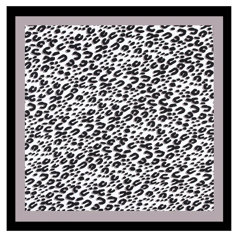 55cm * 55cm Spring European and American Classic Leopard Pattern Women's Artificial Silk Professional Small Square Towel Silk Sc