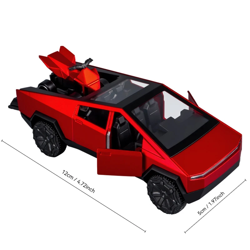 1:36 Cybertruck Toys على الطرق الوعرة مركبة يموت يلقي نموذج سيارة الشاطئ دراجة نارية هواية تحصيل هدية عيد ميلاد لصبي #6