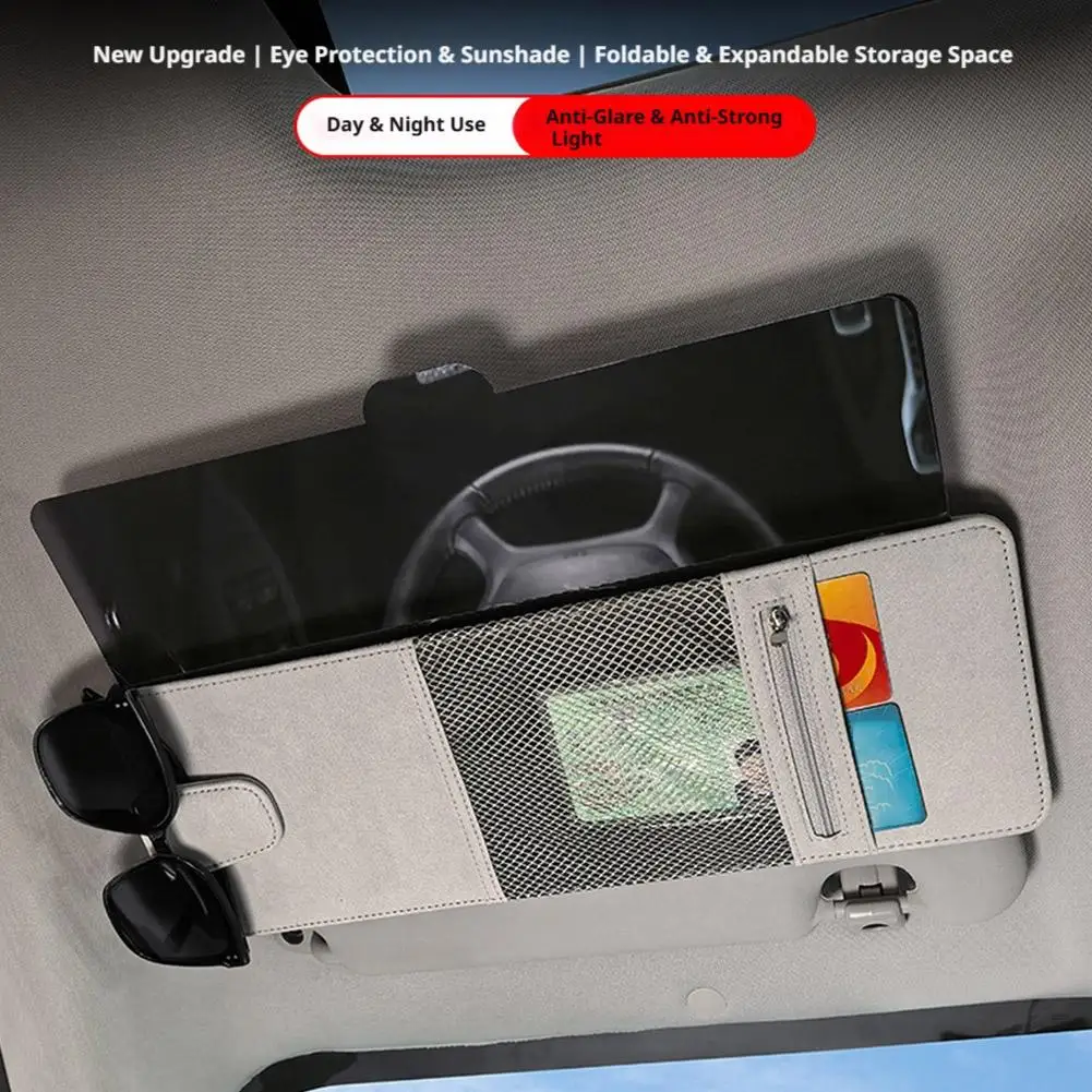 

Car Sun Visor Extender Anti-Glare Sun Blocker 2 In1 HD Mirror Car Sun Shade Organizer Eye Protection Extension Plate