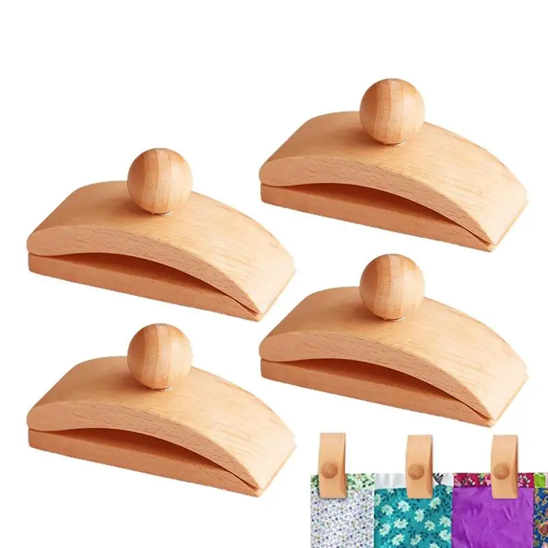 4 Pcs Quilt Hanger Wooden Tapestry Holders Quilt Wall Hanger Blanket Clip Quilt Holder For Wall Display Wall Clips For Display