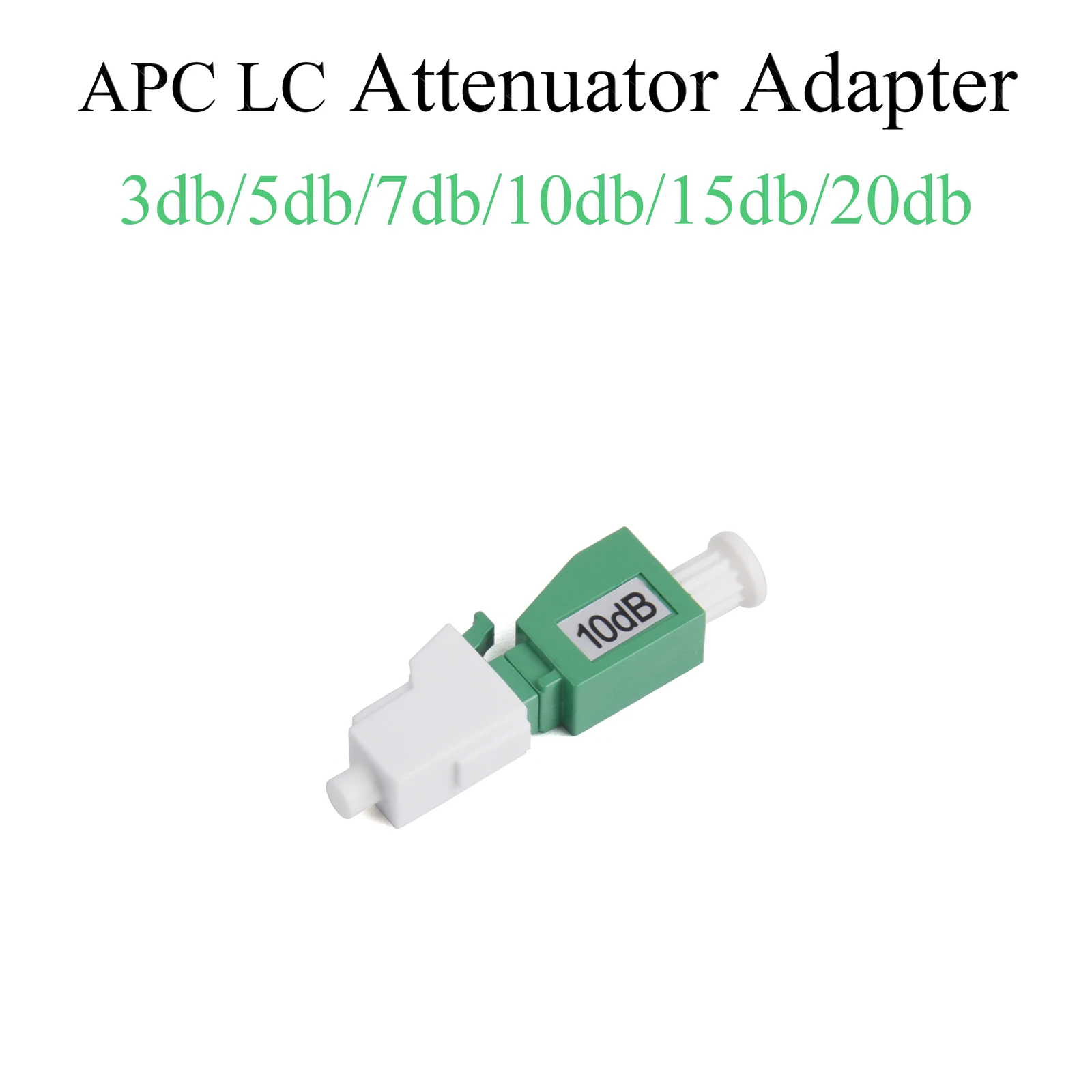 2Pcs APC LC Fiber Attenuator Single-mode LC Male to LC Female Connector 3DB/5DB/7DB/10DB/15DB/20DB Fiber Optic Adapter