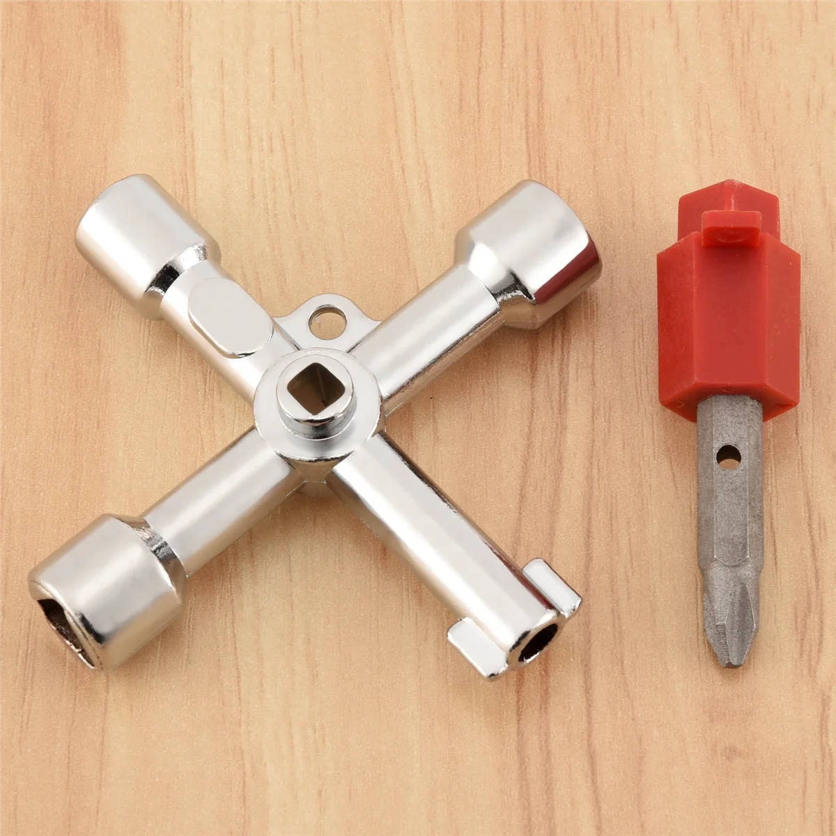 กล่องมิเตอร์4 In1กุญแจแก๊ซกุญแจมิเตอร์กุญแจสารพัดประโยชน์กุญแจสำหรับเปิดตู้ไฟฟ้า