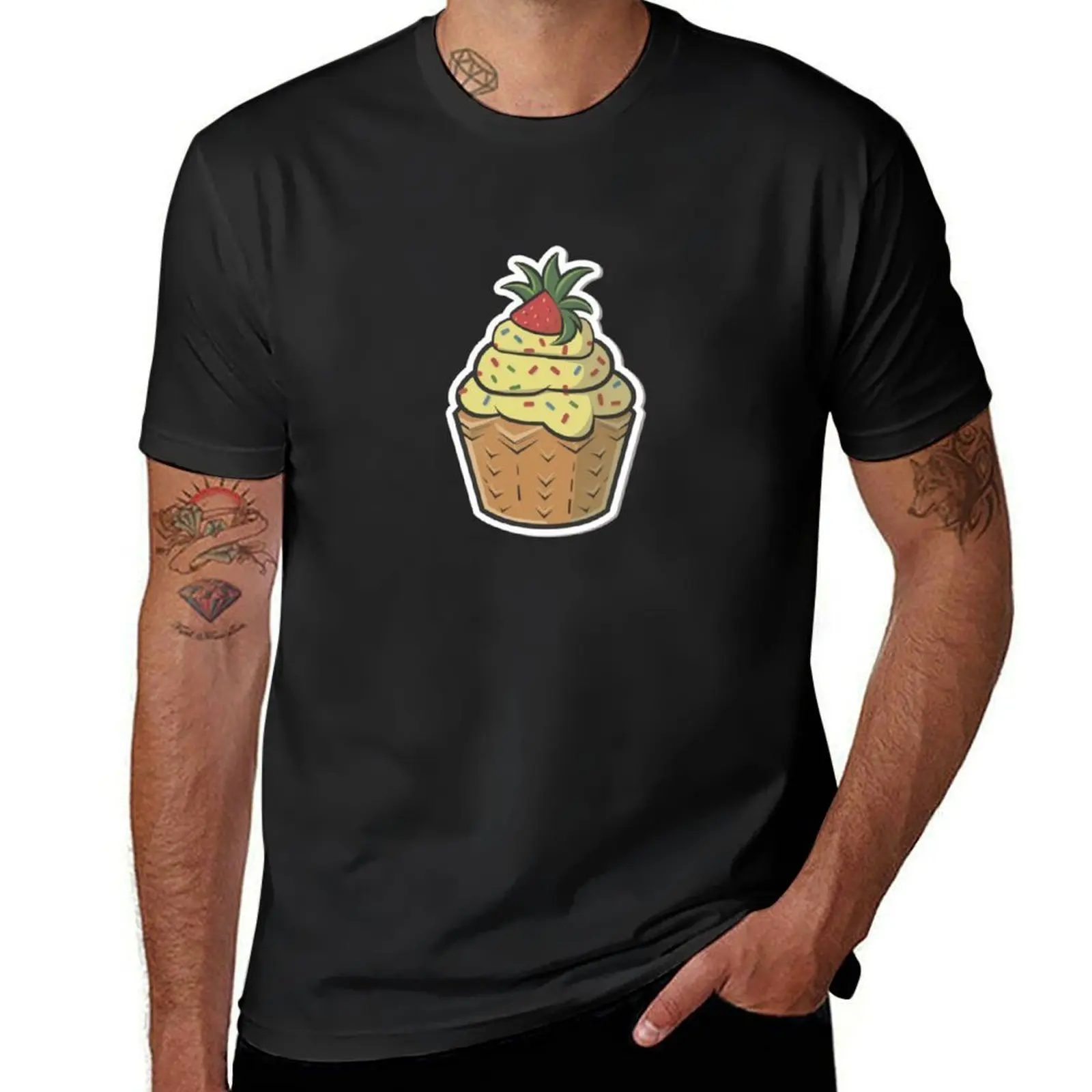 Pineapple cake Sticker T-Shirt quick drying Blouse t shirt for men