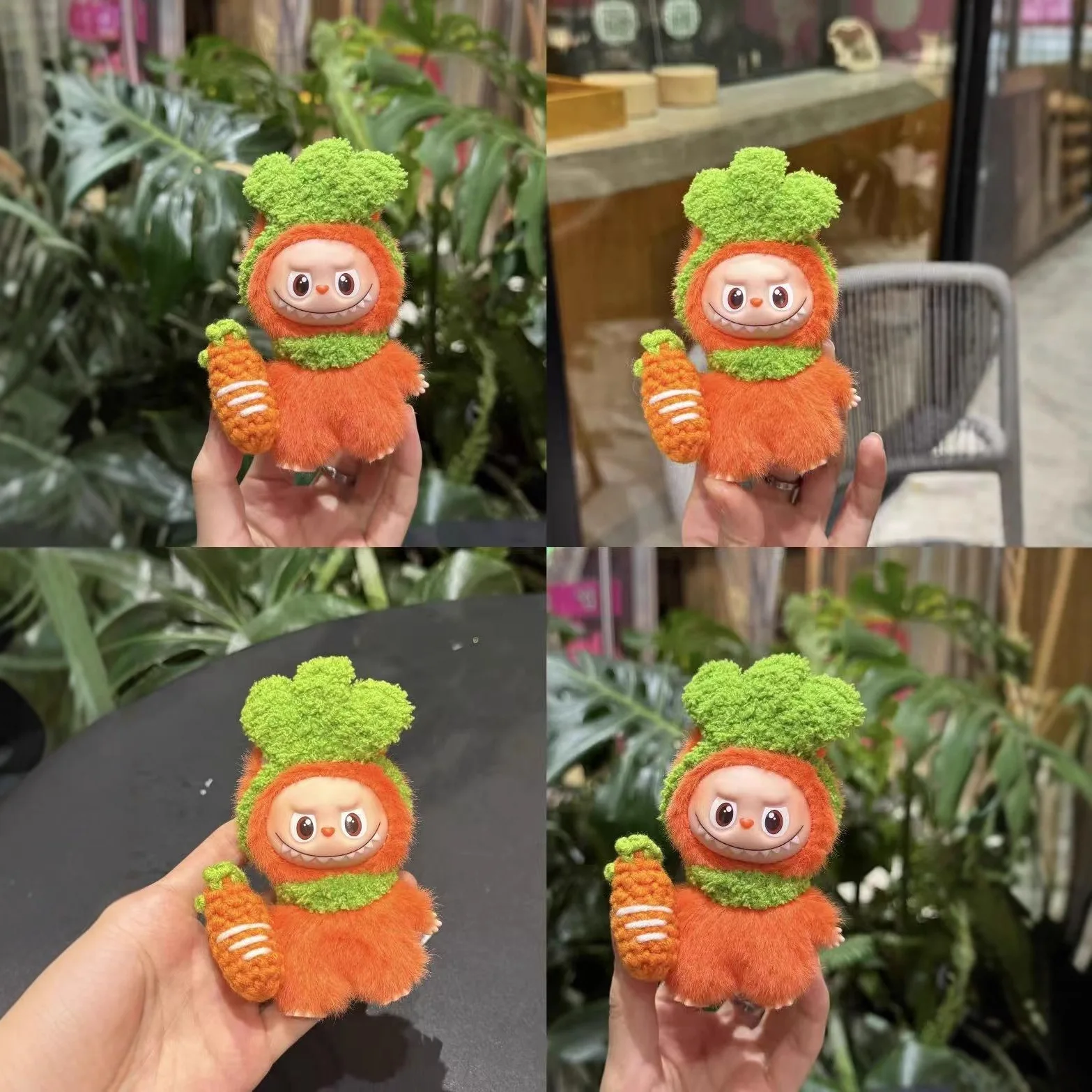 10cm 라부부 인형 당근 플러시 의류 세트 수제 귀여운 장식 라부부 옷 인형 4.0 DIY 장난감 미니 액세서리 선물