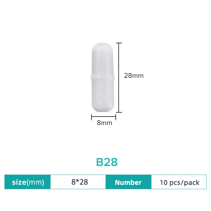 JOANLAB Magnetrührer, Größe 15 mm, 20 mm, 25 mm, 28 mm, 30 mm, 35 mm, 40 mm, PTFE-Magnetrührer, Mixer, Rührstäbe, 10 Stück, Laborbedarf