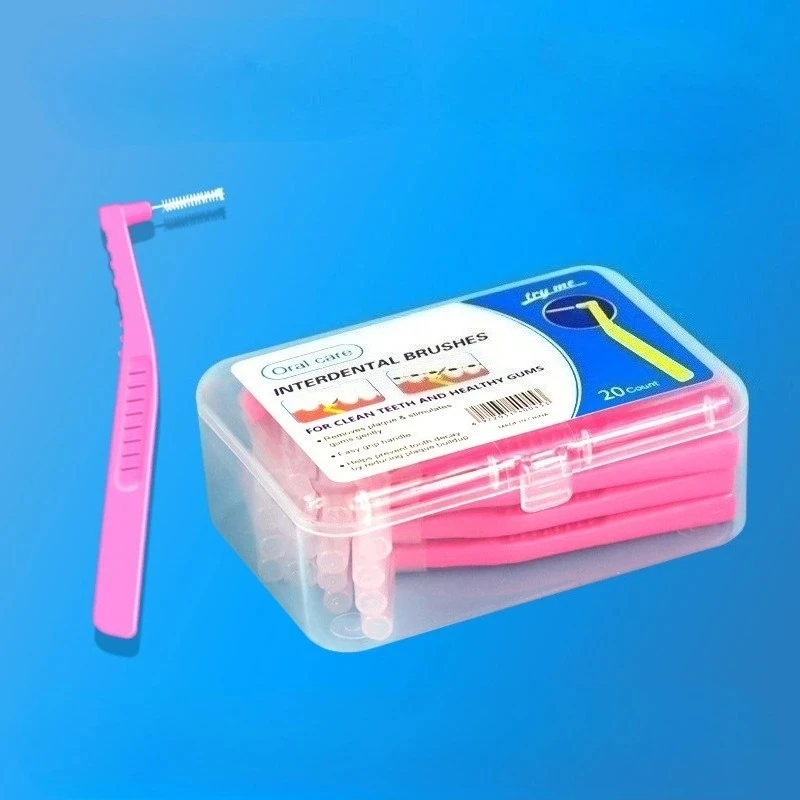 20Pc/Box L-shaped Interdental Brushes Cleaning Soft-bristled Orthodontic Toothpick Teeth Tooth Pick ToothBrush Oral Hygiene 2027