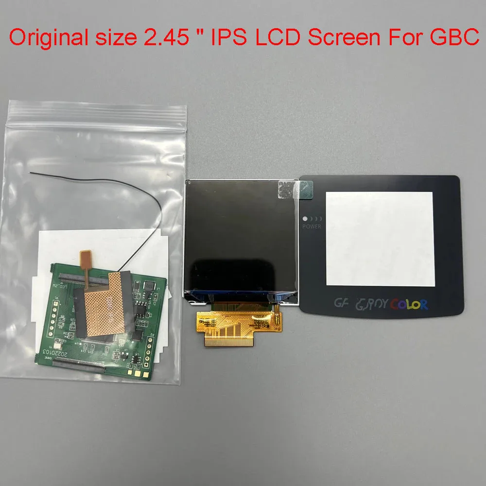 

New 2.45 " IPS LCD Screen For GBC Highlight Brightness LCD For Gameboy Color Cut-free shell No welding Original Size Screen