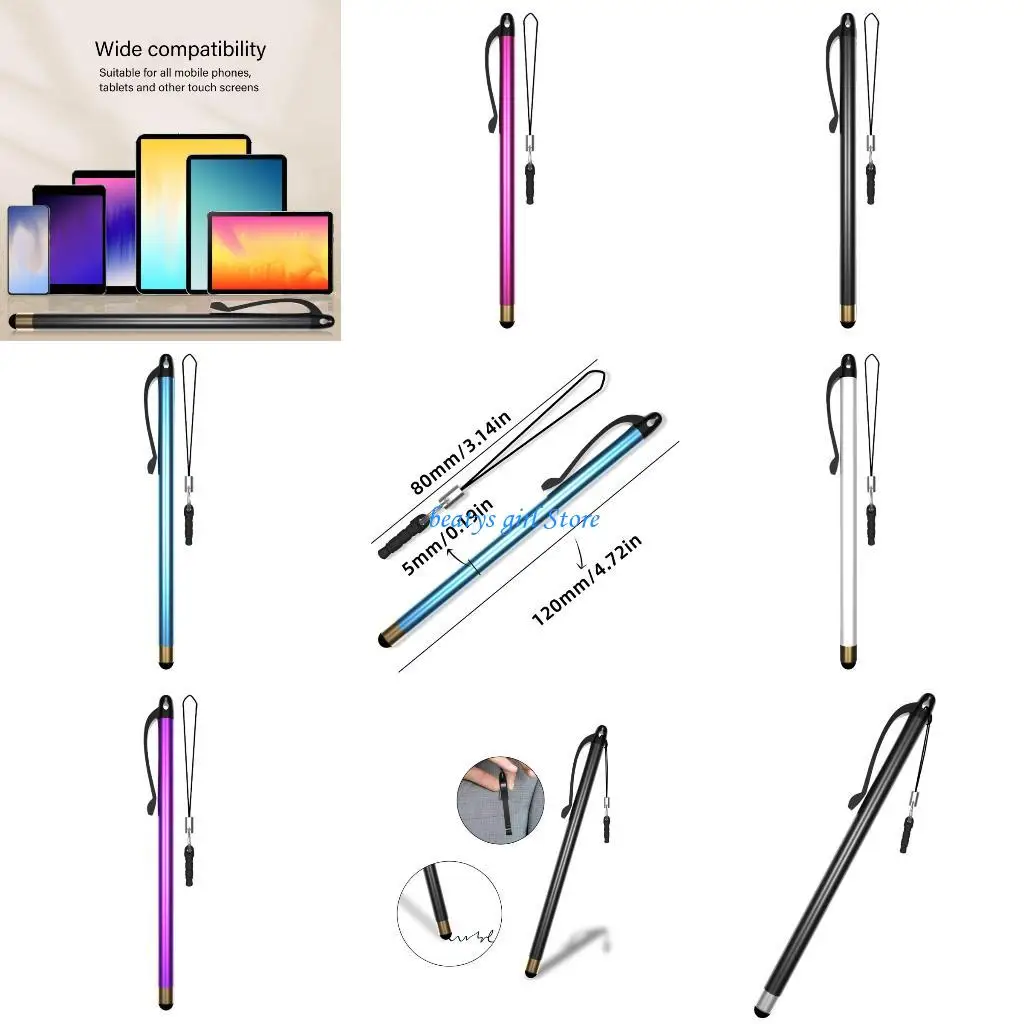 

C7AB Metal Styluses Pen Touchscreens Pencil for Professionals Including Hook and Construction Comfortable for Long