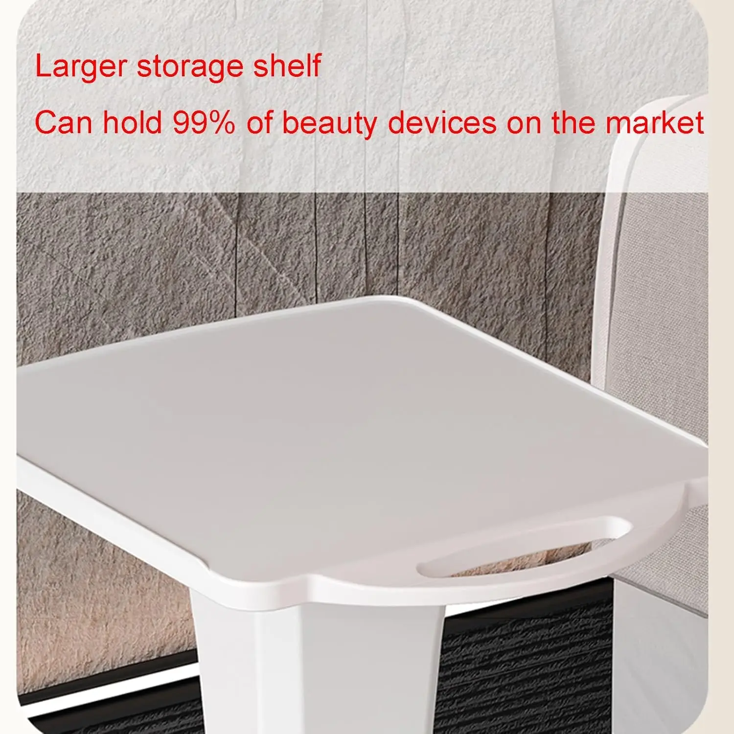 Multifunctional Beauty Salon Trolley, Enlarged Storage Tray, Middle Compartment, Swivel Casters with Brakes