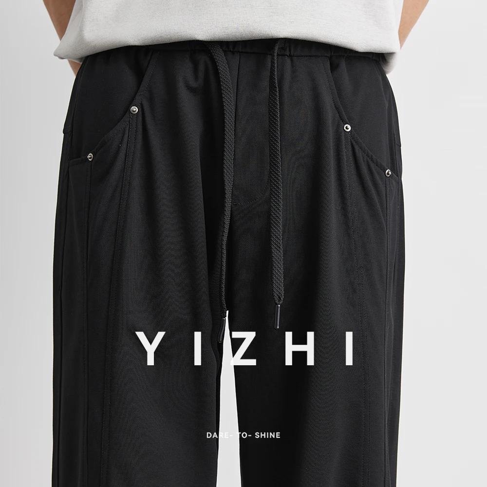 Men's Tencel Casual Pants Summer 2025 New Style Drape Loose Thin Wide Leg Pants American Straight Sports Outdoor Pants