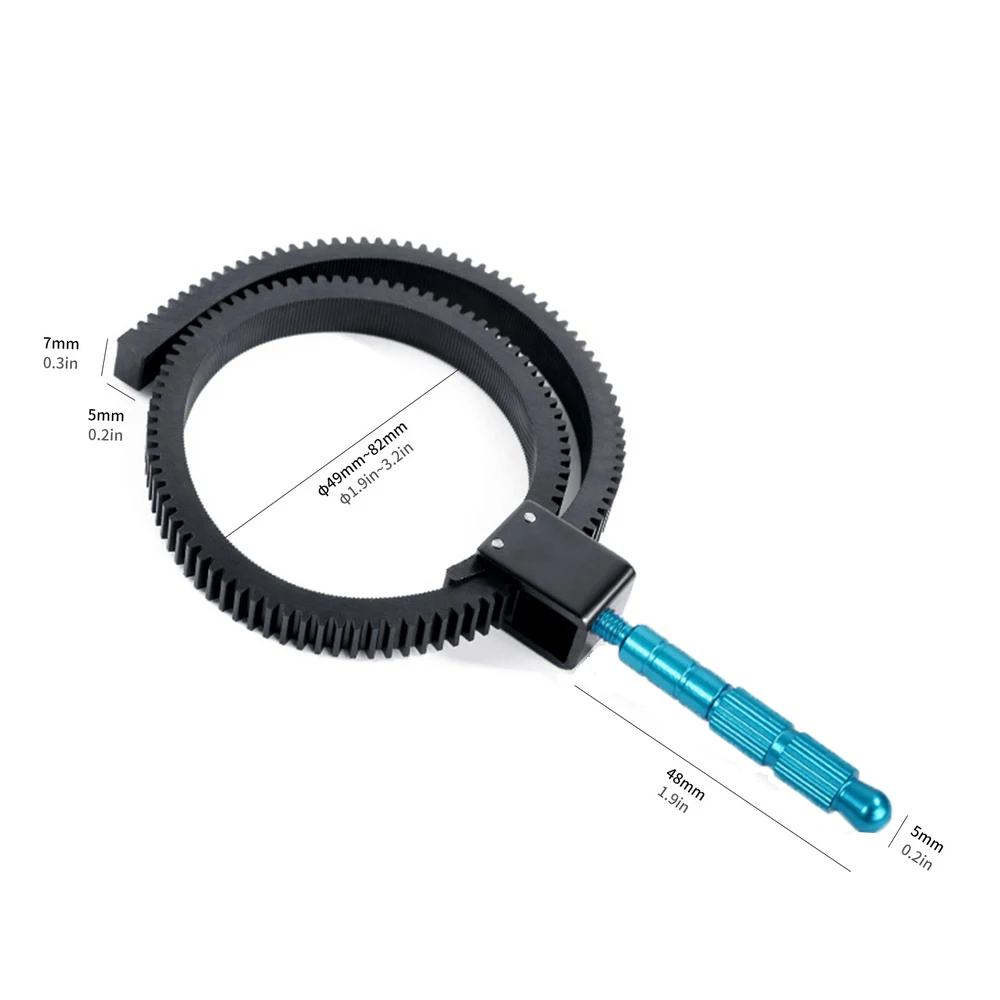 Mcoplus 5 peças de foco com zoom ajustável, alavanca de escala com anel de engrenagem para lente de câmera Canon Nikon Sony