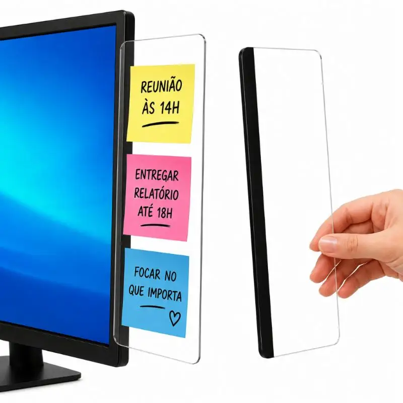 Transparent Acrylic Monitor Side Memo Board Strong Adhesive Reusable Surface For Home Office To Organize Daily Notes
