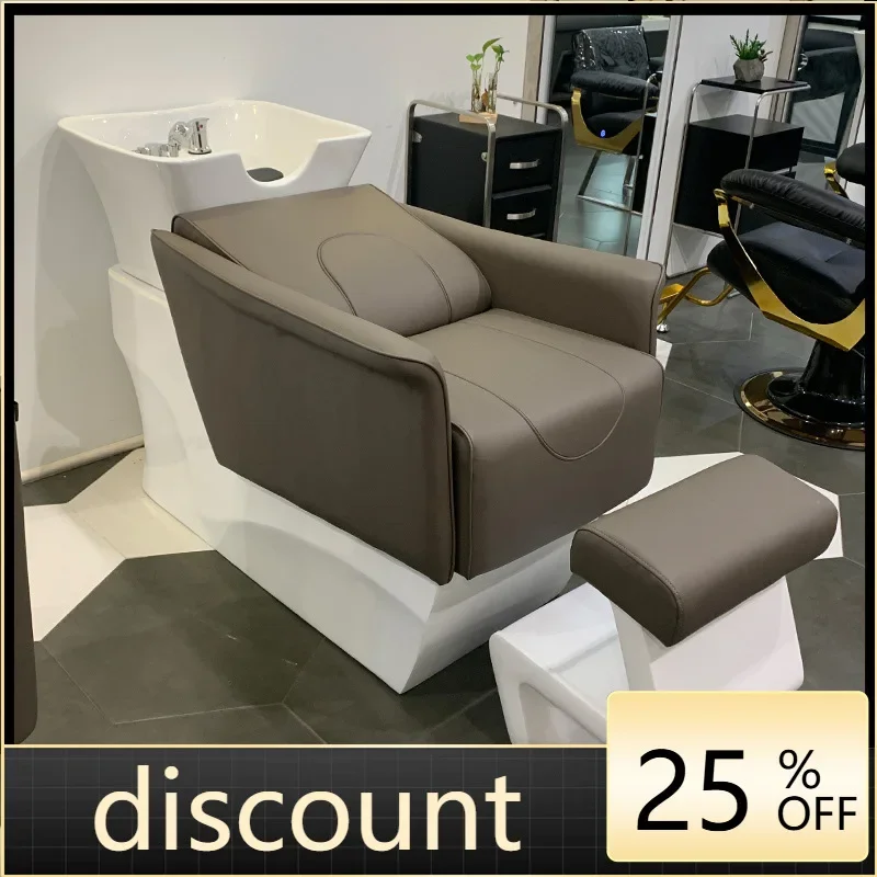 CX shampoo bed semi-reclining barber shop hair salon special ceramic basin simple flush bed