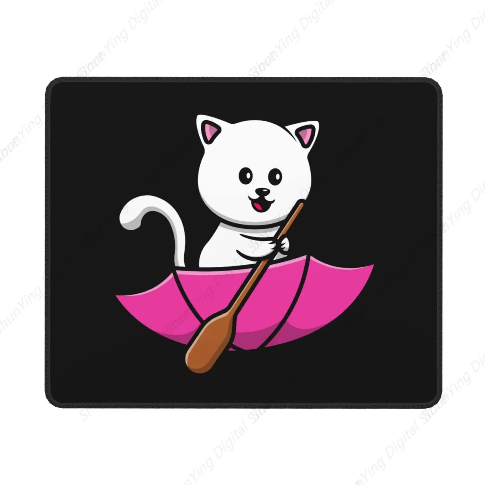 

Naughty Cat Umbrella Pattern Mouse Pad Anti Slip Rubber Mouse Pad Laptop Office Gaming Home Mouse Pad 18*22cm