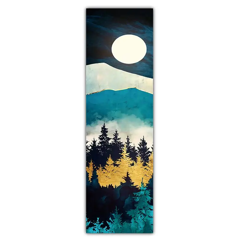VIKAMA Gilded Full Moon Starry Sky Forest Long Strip Tapestry Wall Decoration Entrance Room Decoration Home Decoration