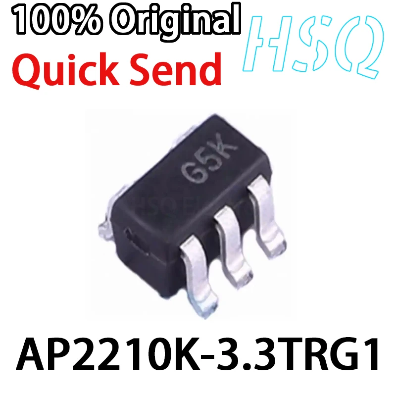 100PCS Original AP2210K-3.3TRG1 Screen Printed G5K SMT SOT23-5 Power Linear Regulator