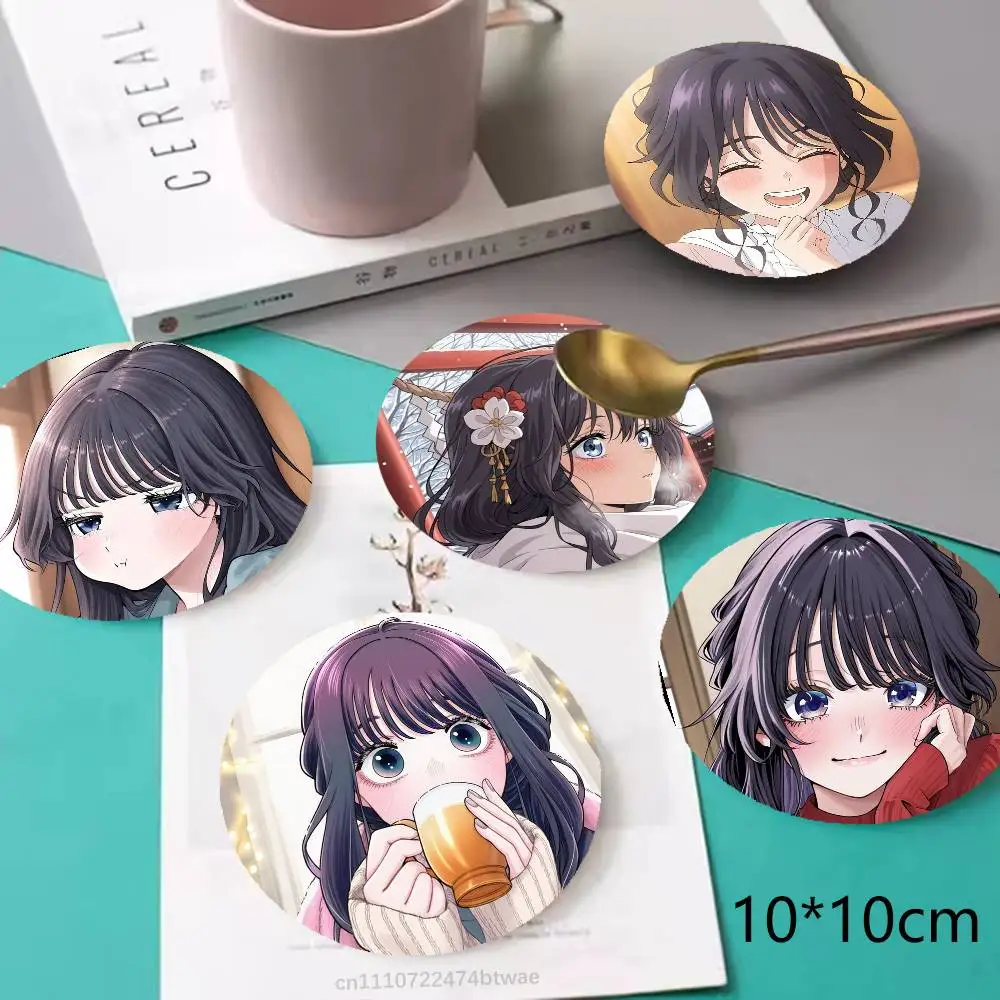 

Anime Girl Waguri Kaoruko Round Wooden Coasters Suitable For Restaurants And Coffee Home Gift Choice Holidays