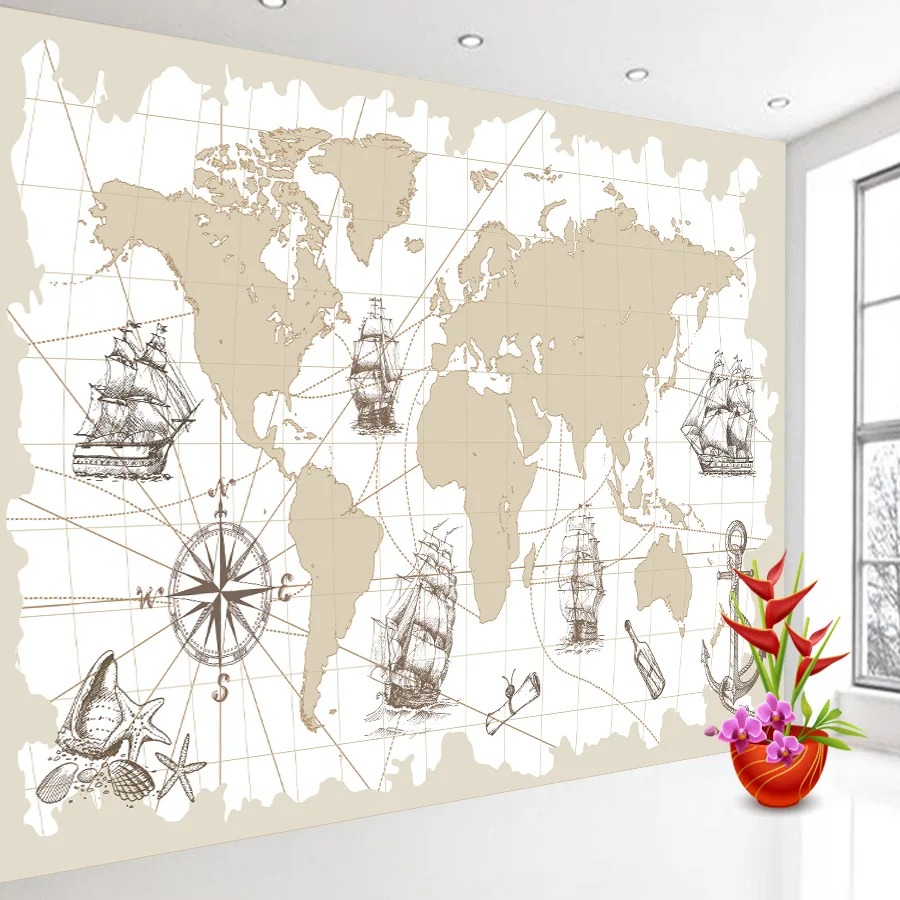 Custom Peel and Stick Accept World Map Wallpapers for Wall Living Room Kids Bedroom TV Background Wall Design Papers Home Decor