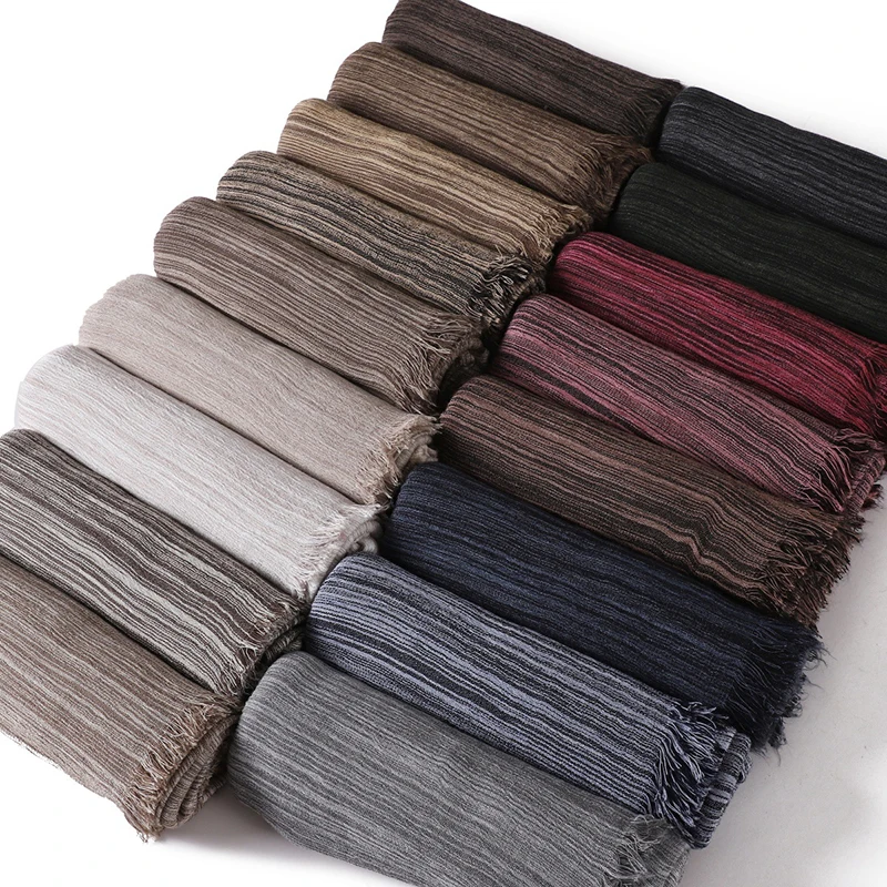 New Arrival Women Muslim Scarf Shawls Solid Headscarf Wraps Big Size Plain Crinkle Rayon Hijab Islamic Turban Headbands Foulard