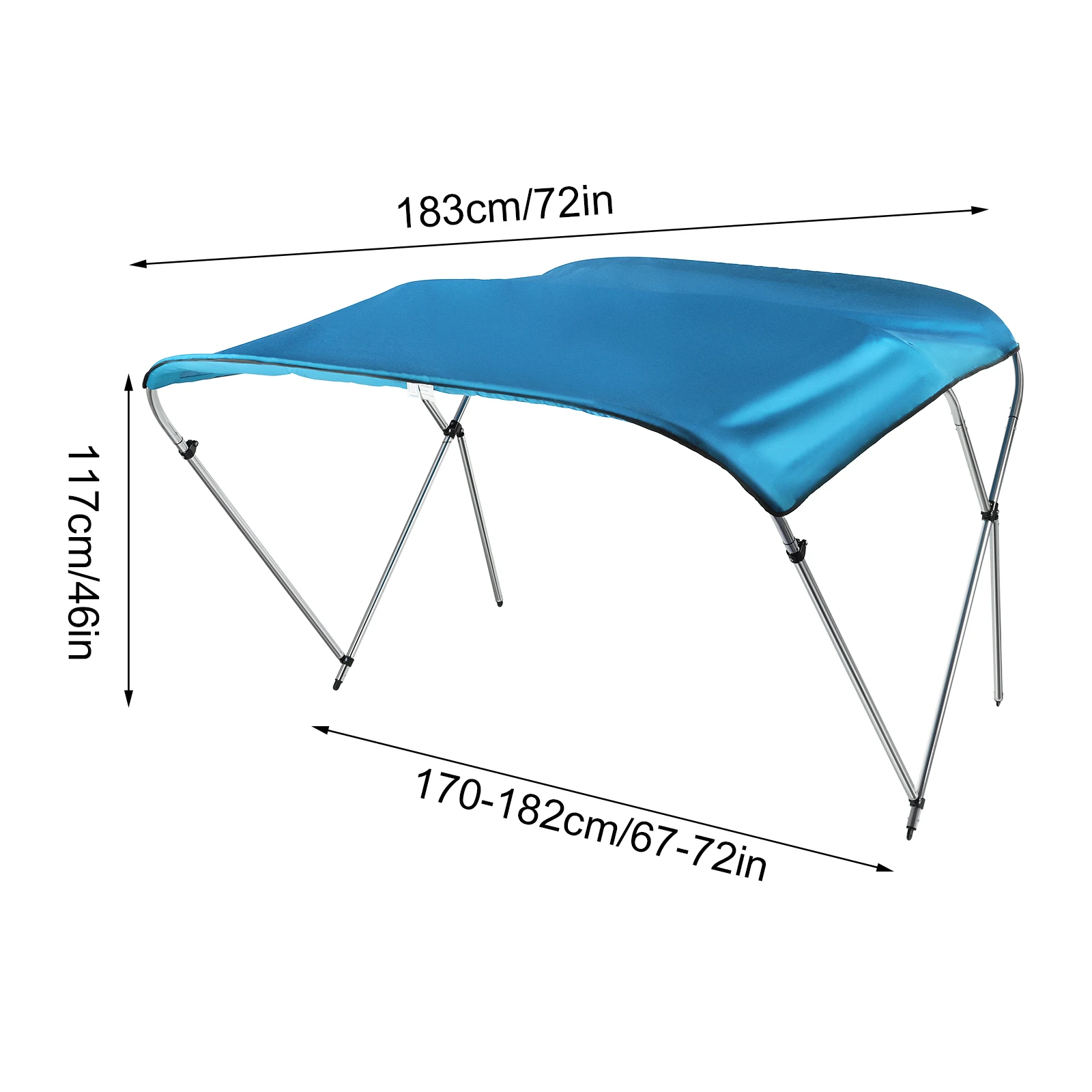 3 Bows Top Cover Includes Mounting Hardware with Aluminum Alloy Frame Blue