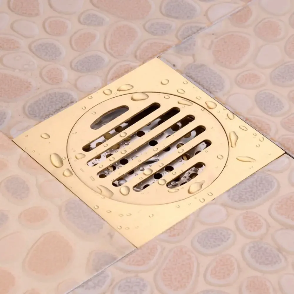 

Convenient Brass Floor Drains Anti-odor Removable Bathroom Drainage Tiled Insert Rust-proof Floor Hair Catcher Toilets