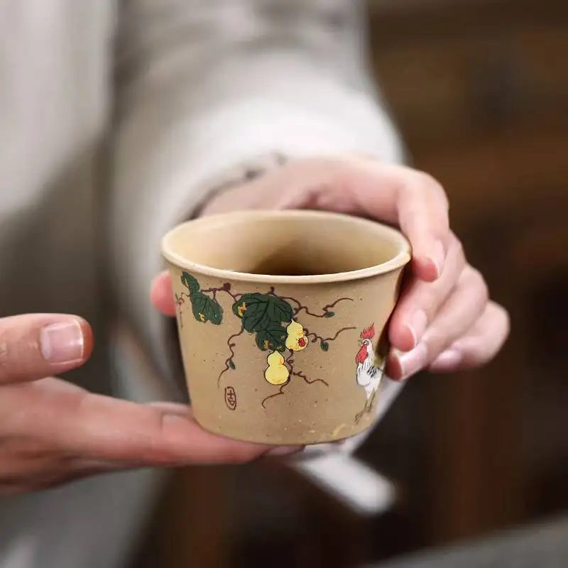 [Changtao]Original Purple Clay Yixing Handmade Tea Master Duan Ni Auspicious Cup Single Price 120Cc