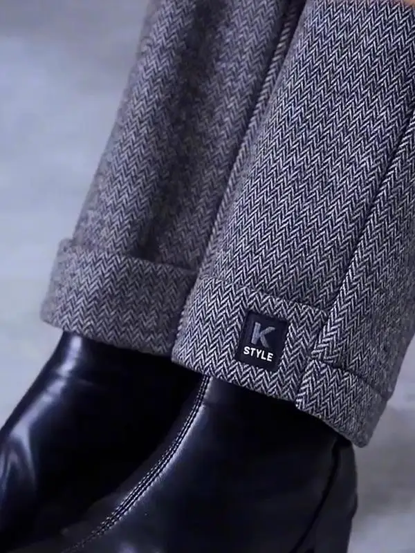 

Модные шерстяные брюки прямого кроя с широкими штанинами для женщин, с высокой талией, укороченные (7/8 или 9/10), повседневные, для офиса