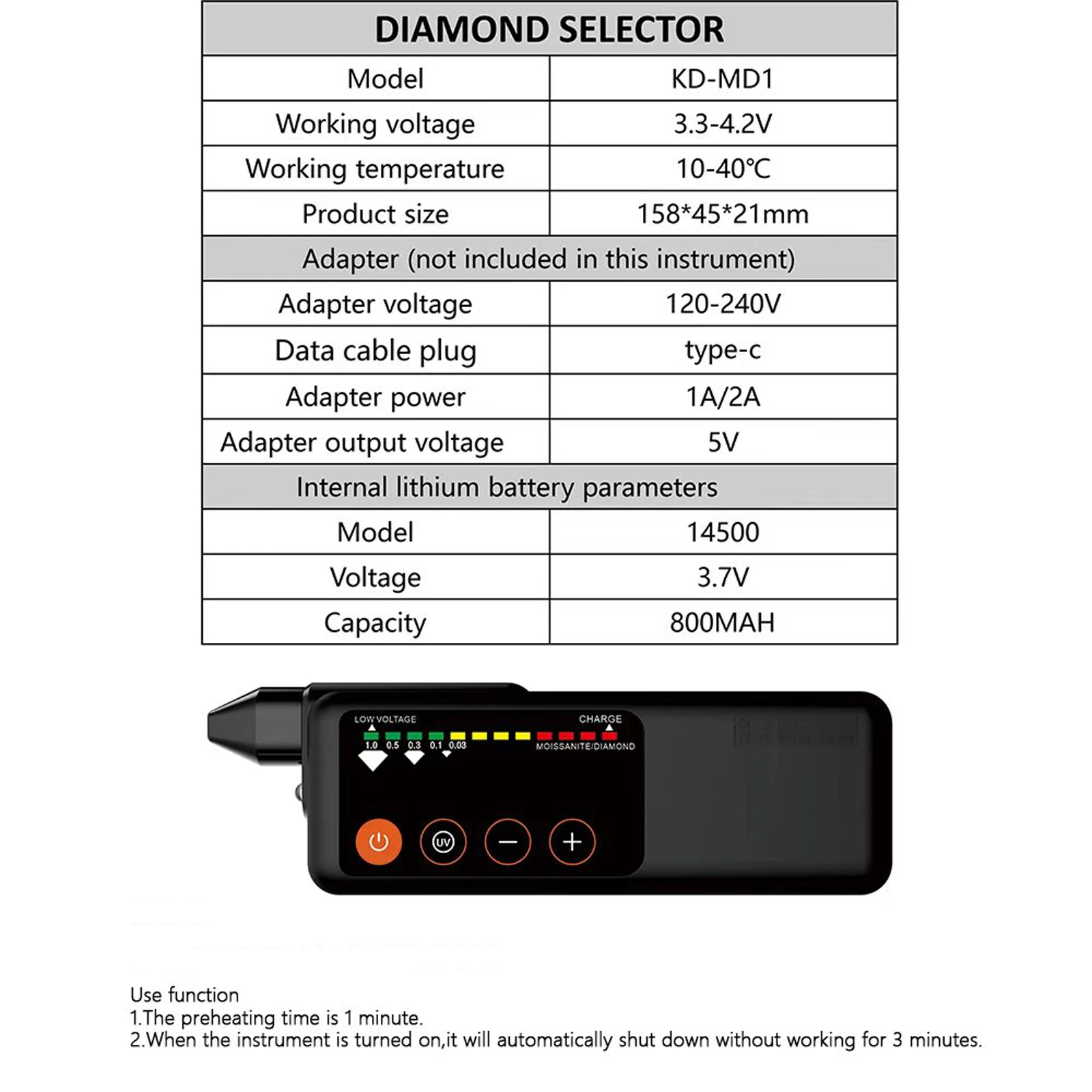 قلم اختبار الماس القابل لإعادة الشحن مع ضوء الأشعة فوق البنفسجية عالي الدقة محدد الأحجار الكريمة للمجوهرات الإلكترونية للمبتدئين والخبراء 2025 جديد