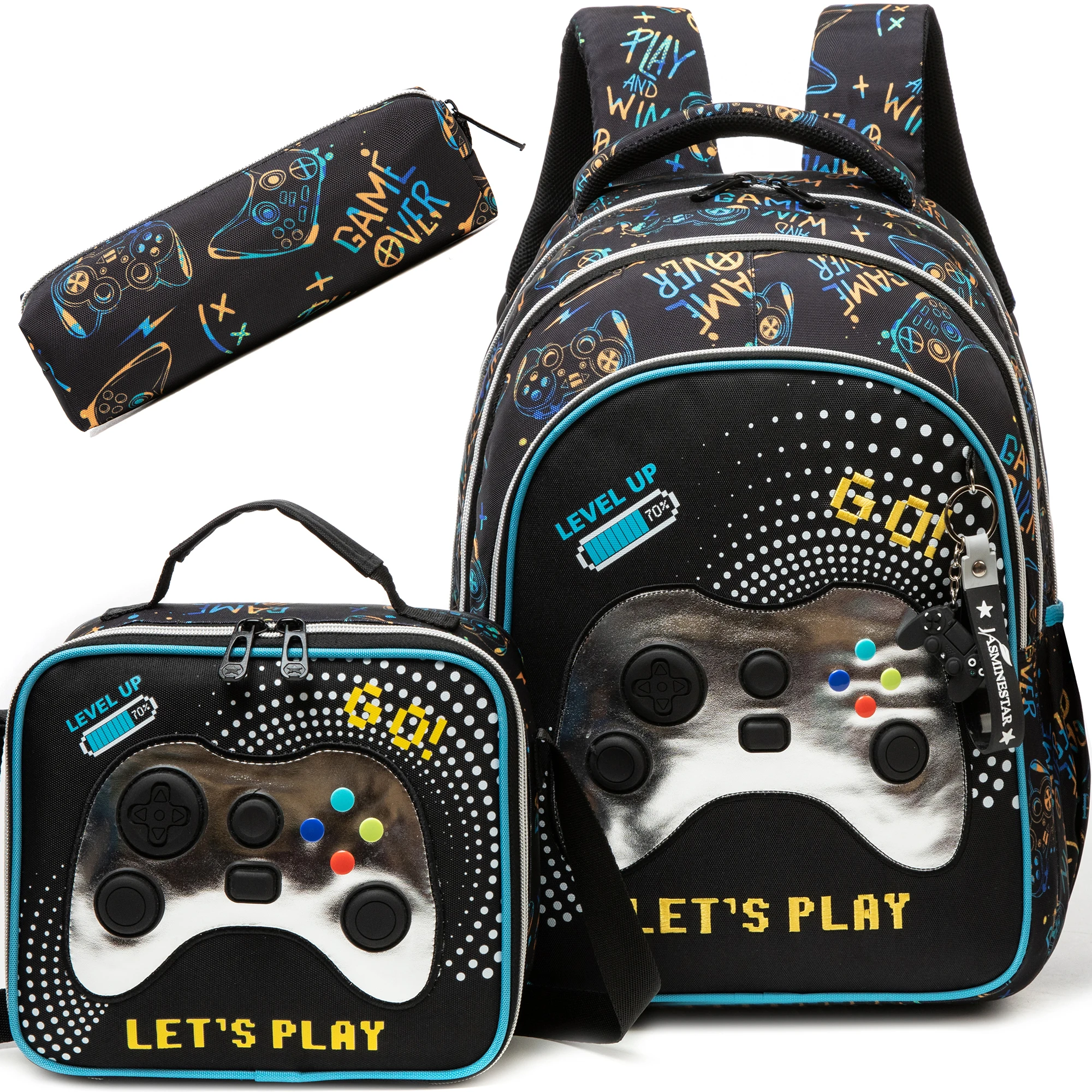 

Boys Backpack Set Lightweight Large Capacity School Backpack Backpack with Lunch Bag Pencil Case Travel Backpack