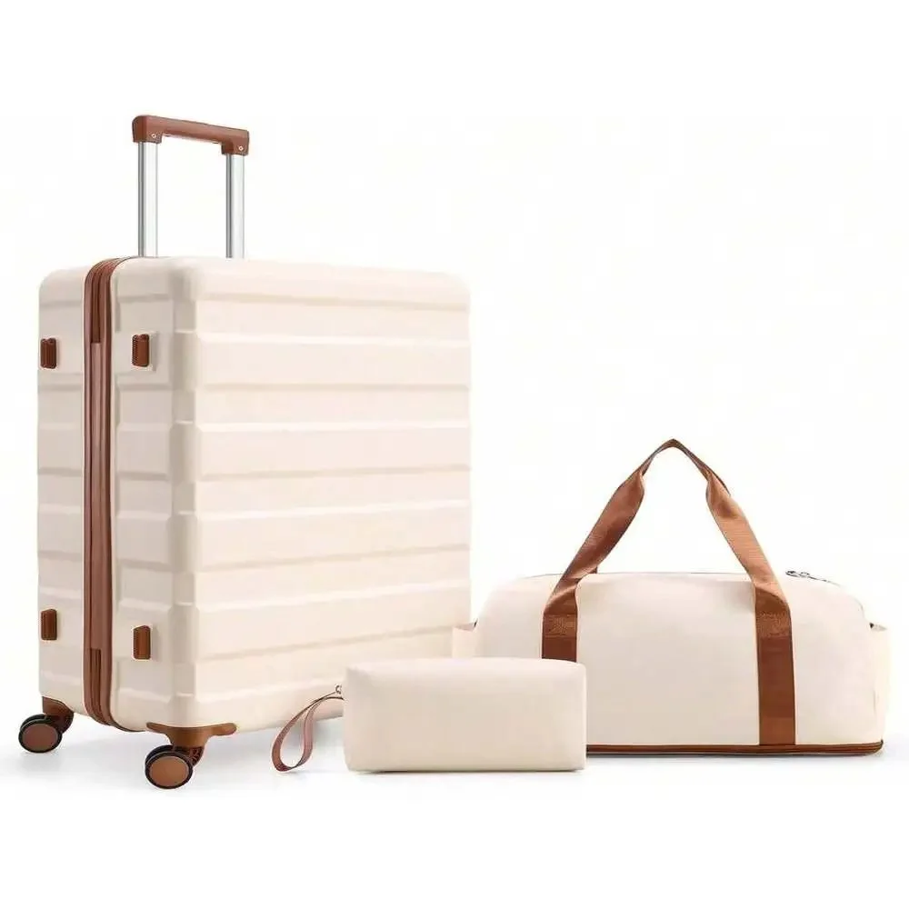 

Чемодан из 3 предметов — 20-дюймовый твердый корпус из АБС-пластика, бесшумные вращающиеся колеса, замок TSA для коротких поездок