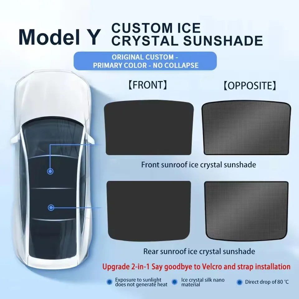 

Для Tesla Model 3 Highland 2024: Солнцезащитный козырек-шторка на крышу автомобиля (передний и задний люки), аксессуар для интерьера