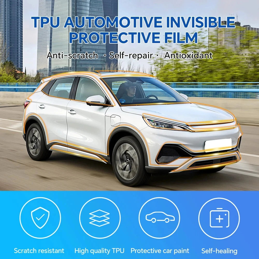 

9Mil TPU Scratch-resistant Car Paint Protection Film For BYD ATTO3 PIus EV 2022 2023 Car Body Transparent Bra Per-cut PPF Kit