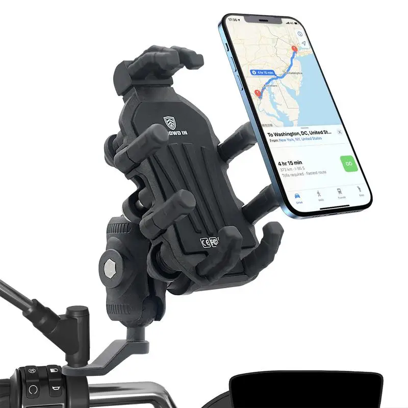 

Anti Theft Motorcycle Phone Holder Mount High End Secure Lock 720 Degree Rotation Handlebar Clamp Motorcycle Accessories