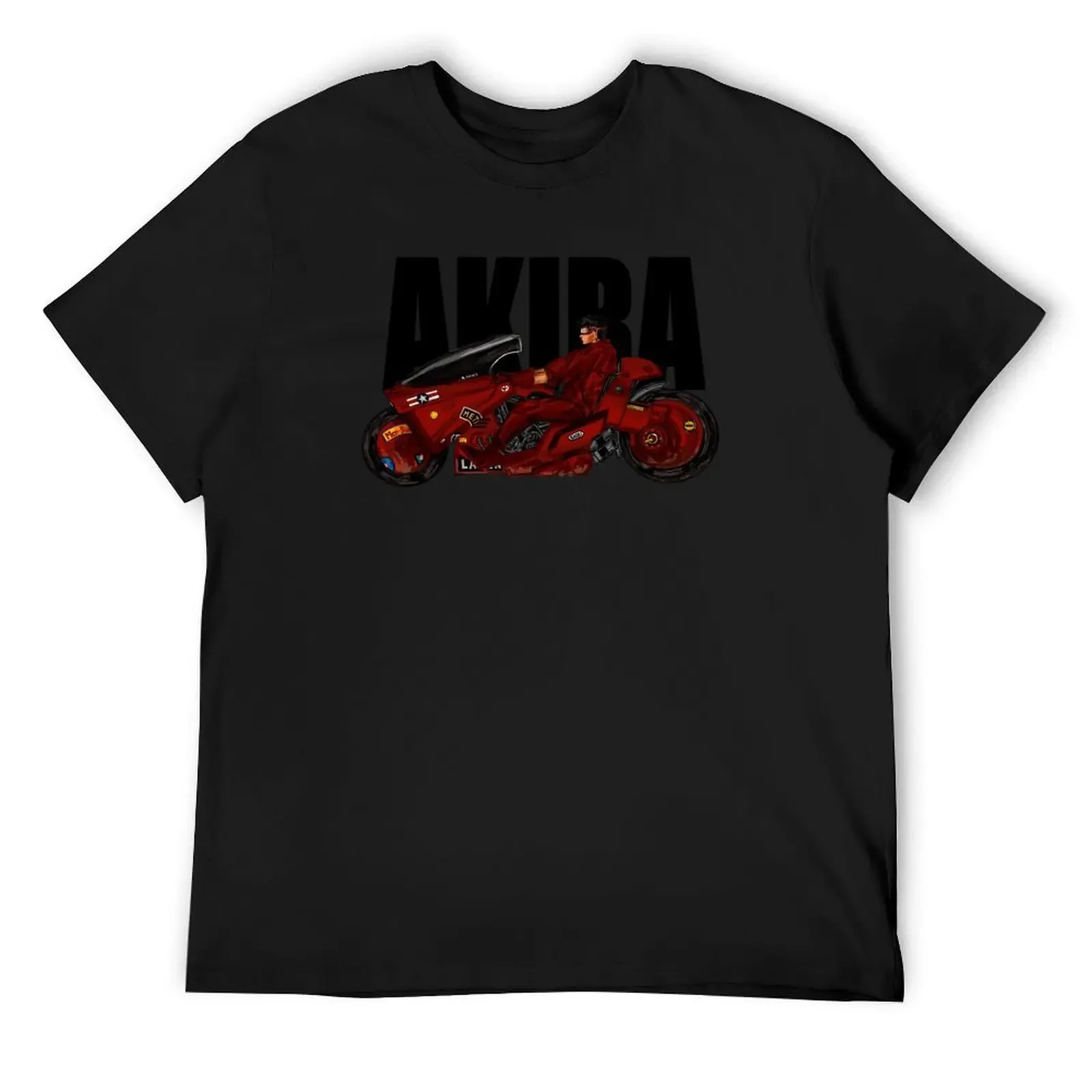 kaneda riding his motorbike from akira T-Shirt sweat anime figures graphic tee shirt anime clothes black t-shirts for men